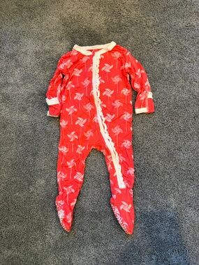 Kickee Pants Coral and White Baby Romper